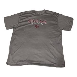 Mens Texas A&M Athletics T-Shirt Size 2XL Gray Aggies Wicking Poly Dry Majestic